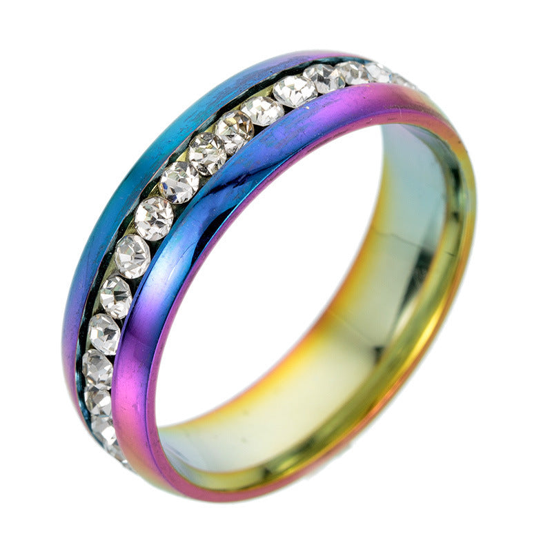 Personalized Fashion Single Row Diamond Ring Stainless Steel - Norellé