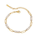 Stainless Steel Full Diamond Tennis Chain Women's Bracelet - Norellé