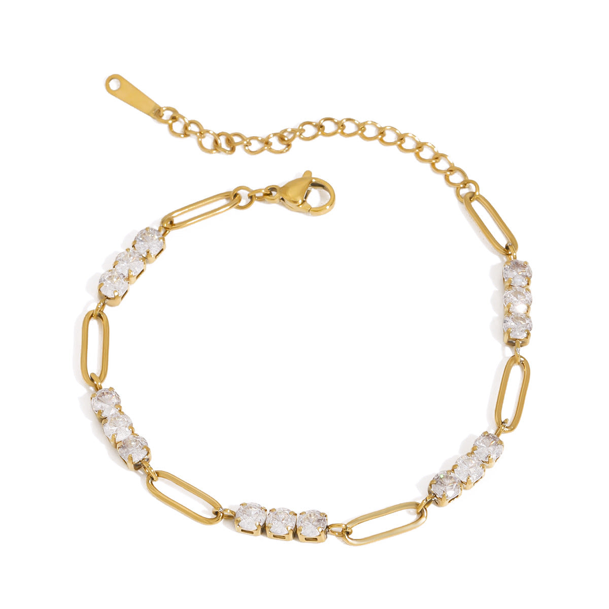 Stainless Steel Full Diamond Tennis Chain Women's Bracelet - Norellé