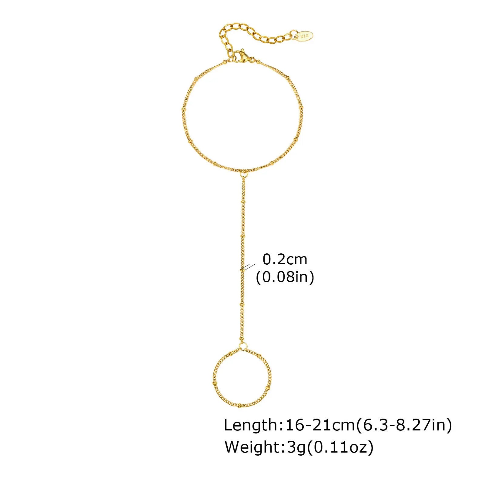 Stainless Steel Hand Support Chain Snake Chain Double Layer Twin - Norellé