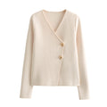 Women's Fashionable Asymmetric Button Coat - Norellé