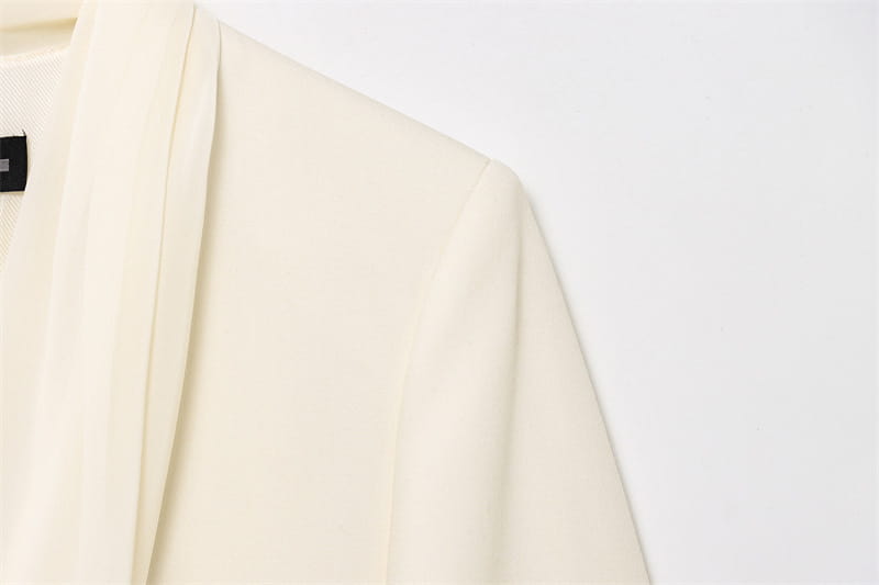 Thin Scarf Lapel Blazer Straight-leg Pants