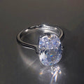 Four-claw White Square Diamond Ring Large Zircon - Norellé