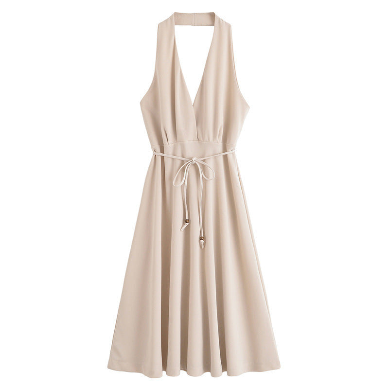 Summer Lace-up Hanging Collar Sleeveless Dress - Norellé
