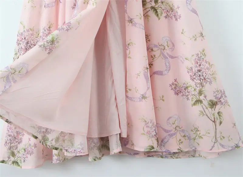 Lightweight Slim Fit Chiffon Split Mid-length Dress