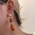 Resin Long Tassel Water Drop Earrings For Women - Norellé