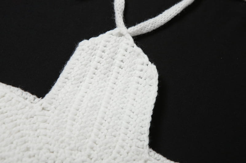 Pure Color Halter Lace-up Cutout Knitted Camisole