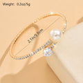 Women's Pearl Heart Full Diamond Bracelet Elastic Jewelry - Norellé