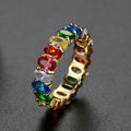Colorful Women's Copper Inlaid Zirconium Ring - Norellé