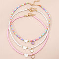 Girls Jewelry Oil Drop Butterfly Pendant Handmade Beaded Necklace Set - Norellé