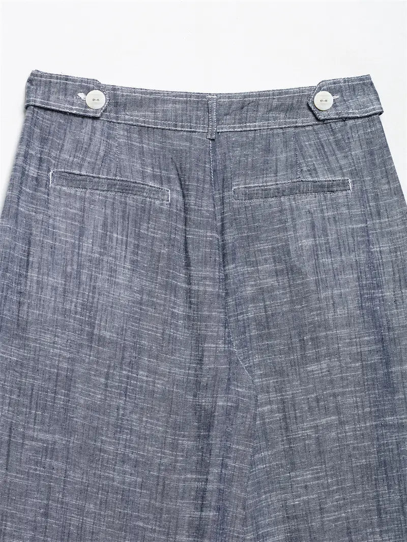 Pocket Decoration Short Shirt Trousers