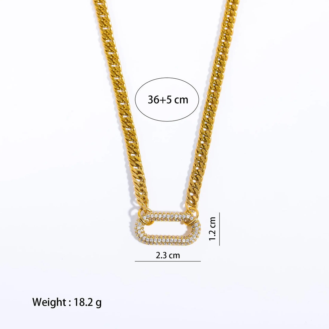 New Full Diamond Necklace Punk Rock Diamond-embedded Geometric Clavicle Chain - Norellé