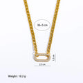 New Full Diamond Necklace Punk Rock Diamond-embedded Geometric Clavicle Chain - Norellé
