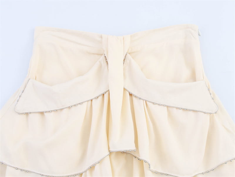 Laminated Decoration Short Skirt