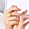 Women's Adjustable Alloy Geometric Hollow Ring - Norellé