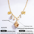 Women's Handmade Stainless Steel 18K Dold Pearl Necklace - Norellé