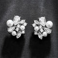 Freshwater Pearl Zircon Earrings Drop-shaped - Norellé