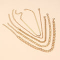 Simple Graceful Metal Chain Retro Creative Snake Chain Anklet Five-piece Set - Norellé