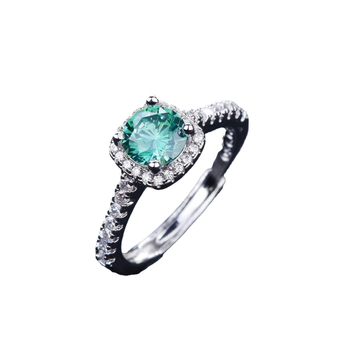 Blue Green Zircon Ring Classic 1 Karat Square Bag Luxury Niche Women's Ring - Norellé