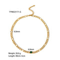 18K Gold-plated Inlaid Zircon Light Luxury Non-fading Stainless Steel Bracelet Necklace - Norellé