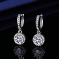Moissanite Tassel Princess Round Bag 1 Karat Silver Earrings - Norellé