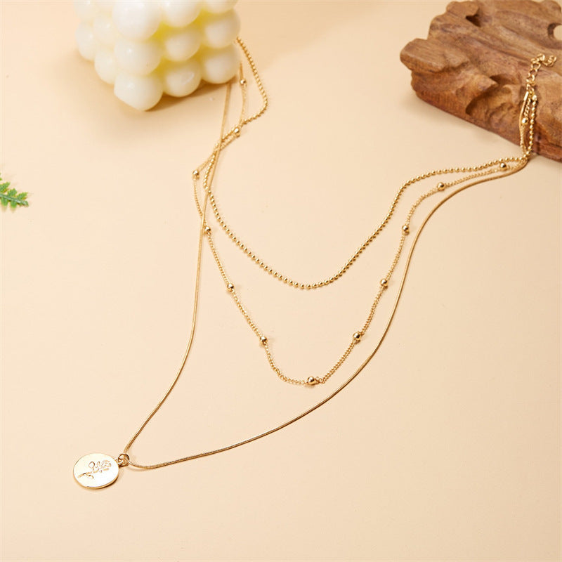 Women's Multi-layer Necklace Simple Rose Brand Versatile Jewelry - Norellé