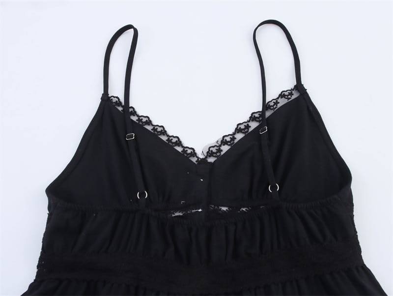 Solid Color Embroidered Lace Top