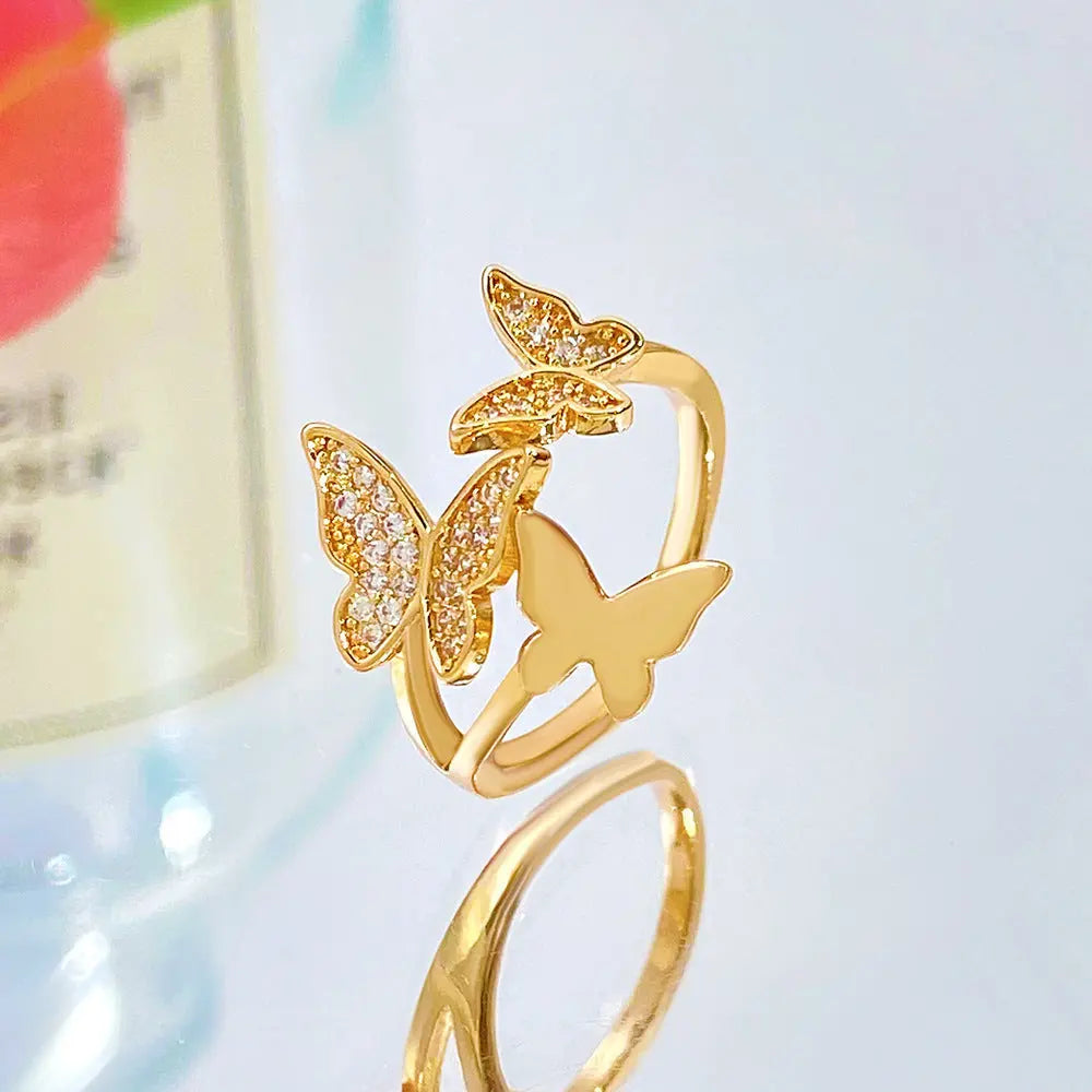Fashion Butterfly Female Diamond Index Finger Ring - Norellé