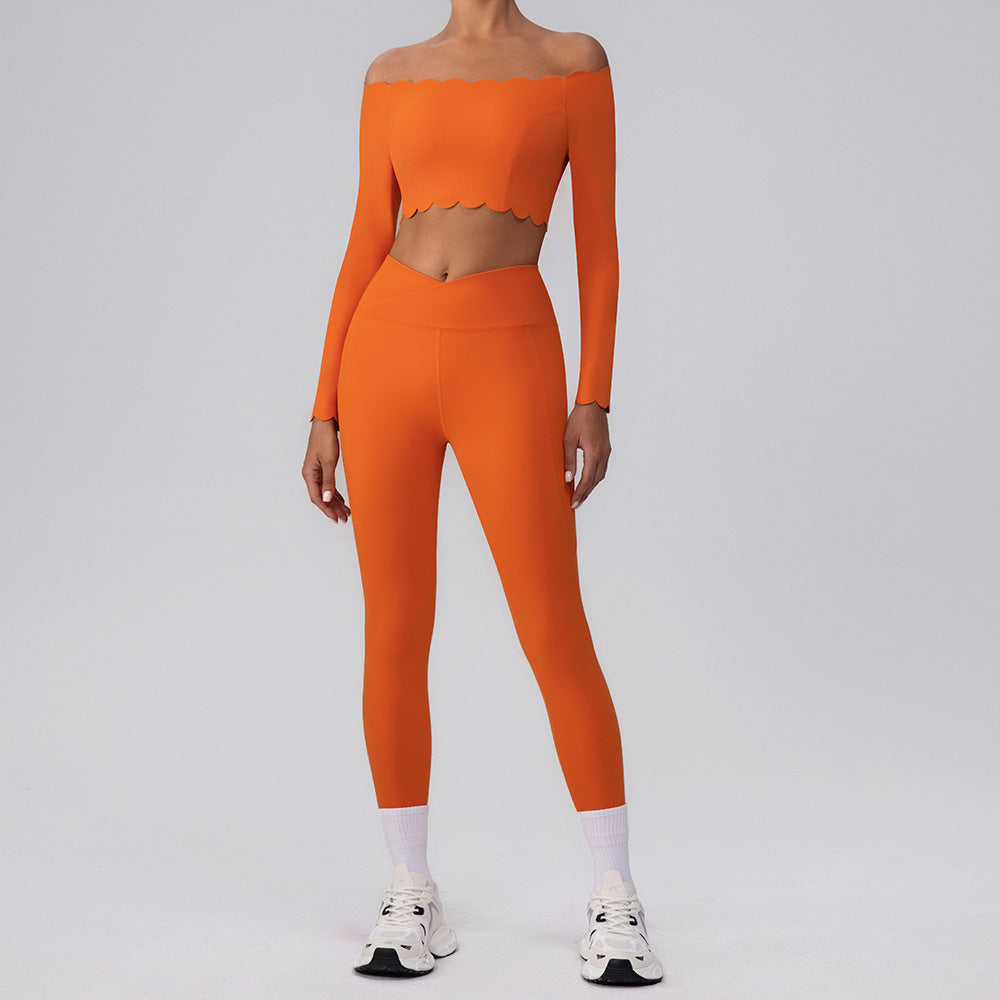 Off-shoulder Yoga Clothing Top Push Up With Breast Pads - Norellé