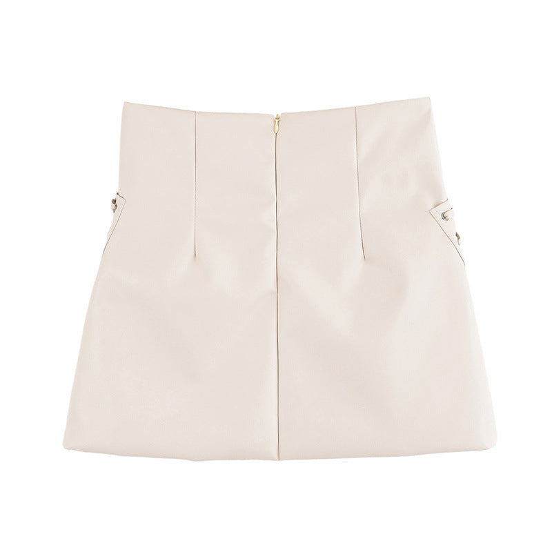 Fashion Slim Coated Fabric High Waist Mini Skirt - Norellé