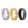 Personalized Fashion Single Row Diamond Ring Stainless Steel - Norellé