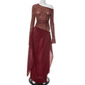 Women's Mesh One-piece Dress Solid Color - Norellé