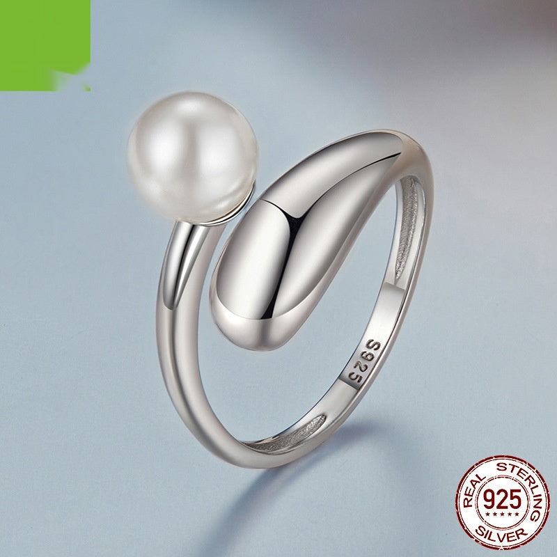Simple Temperament Shell Pearls Open Ring - Norellé