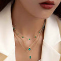 Vintage Grandmother Blue Green Pearl Multilayer Simplicity Necklace - Norellé