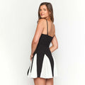 Sleeveless Single-shoulder Suspender Stitching Dress - Norellé