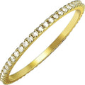 Glossy Trim Rhinestone Ring Titanium Steel - Norellé