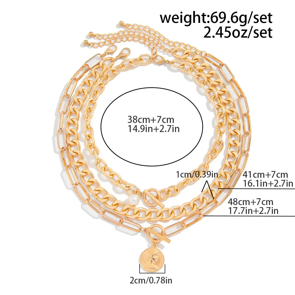 Vintage Ins Portrait Pendant Necklace Suit