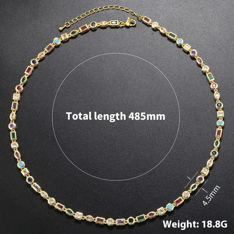 Color Diamond Bracelet Necklace For Women