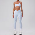 Shoulder Top Quick-drying With Chest Pad Sports Bra Seamless Yoga Clothes Shorts Cropped Pants Two-piece Suit - Norellé