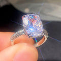 Four-claw White Square Diamond Ring Large Zircon - Norellé