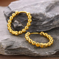European And American Fashion 18K Gold-plated Square Inlaid Fashion Sense Titanium Steel Earrings - Norellé
