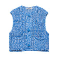 Solid Color Thick Needle Knit Casual Short Vest - Norellé