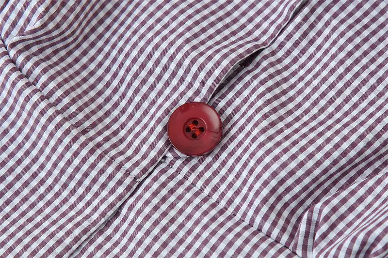 Retro Plaid Shirt Shorts Suit