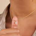 Rectangular 12month Birthday Stone Pendant Colorful Zircon Clavicle Chain - Norellé