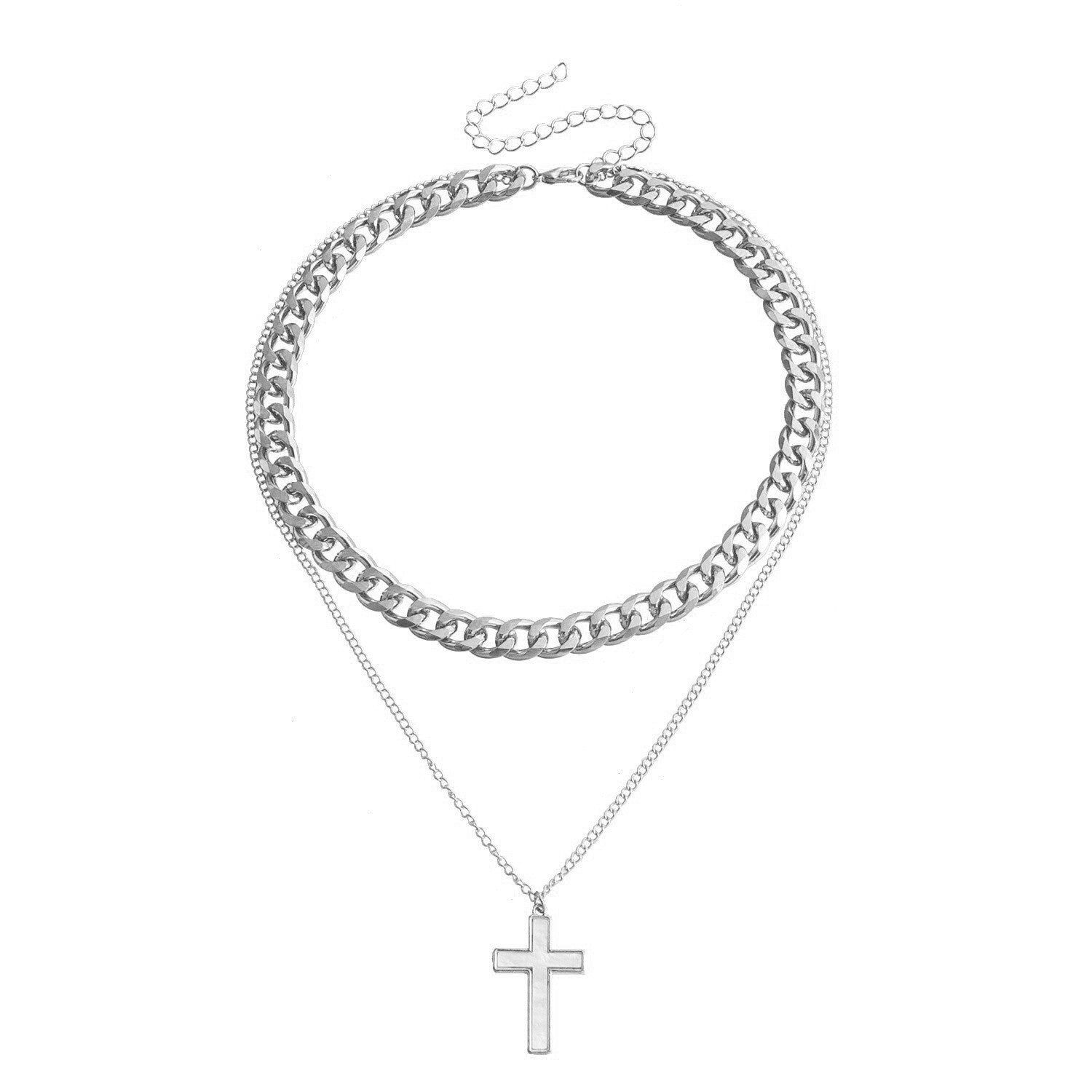 Double Layer White Shell Necklace Fashion Personality Metal - Norellé