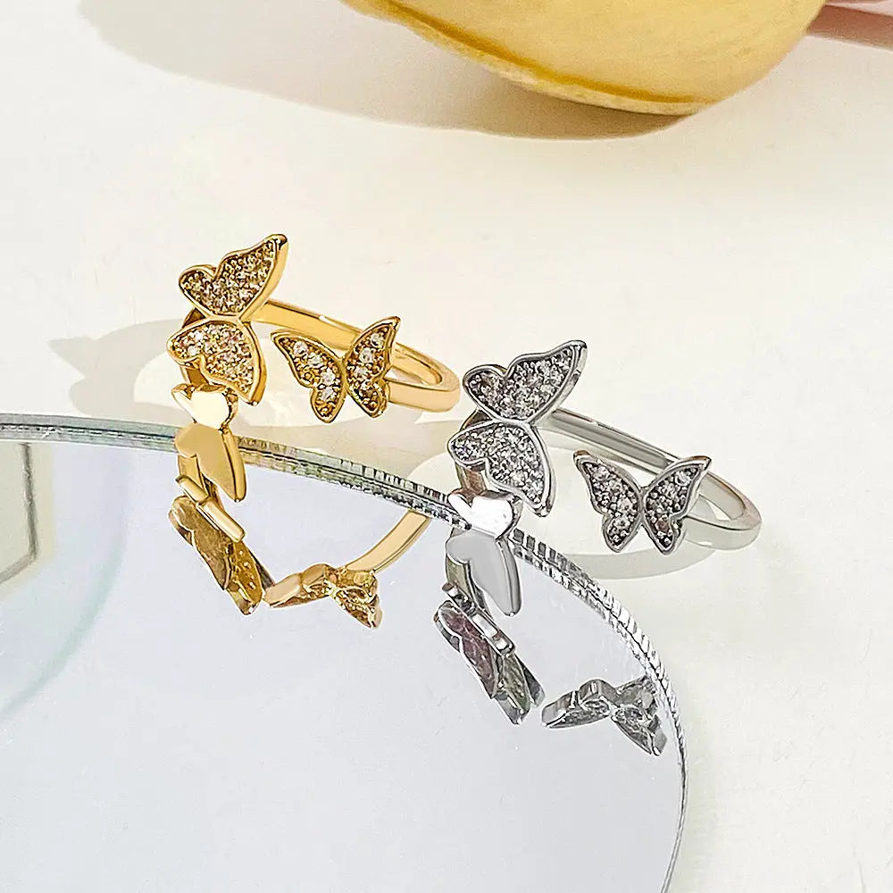 Fashion Butterfly Female Diamond Index Finger Ring - Norellé