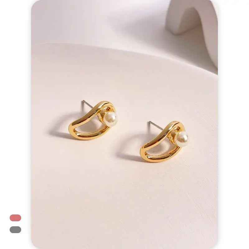 Springsummer Imitation Pearl Earrings Simple And Compact - Norellé