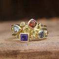 Geometric Ring Asymmetric Multicolor Gem Color Ring - Norellé
