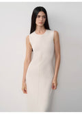 Limited Edition Baslan Merino Wool Extra Long Sleeveless Knit Dress - Norellé