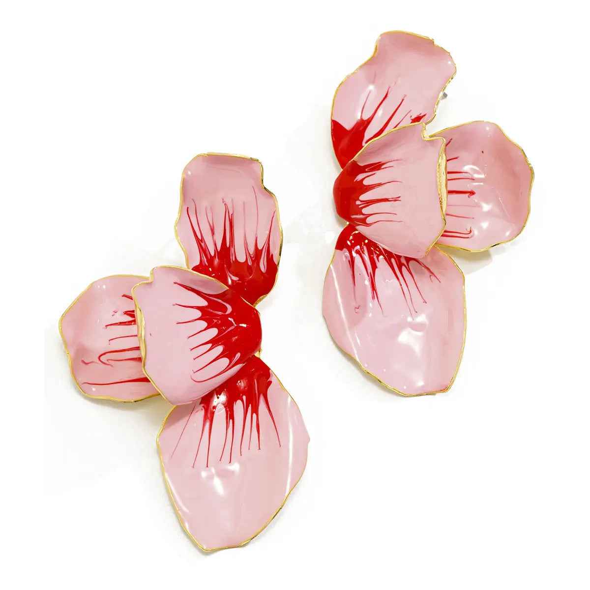 Gradient Petals Dripping Oil Exaggerated Earrings - Norellé